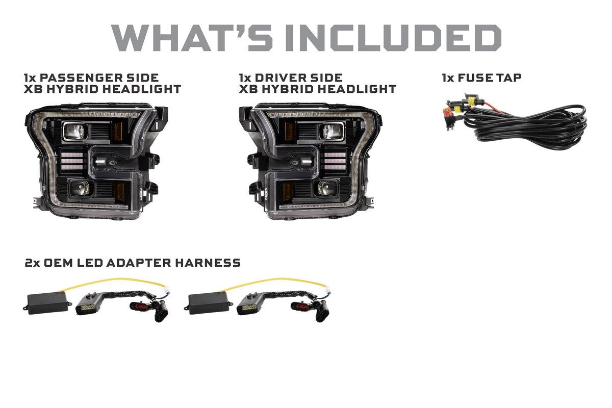 2015-2017 F-150 XB Hybrid LED Headlights Set (LF550.2)