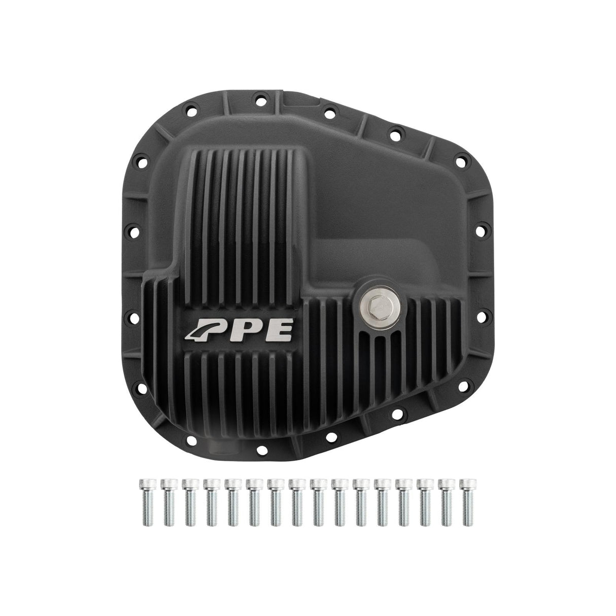 Universal SuperDuty Sterling 11.6 Inch- 16 Bolt Heavy-Duty Cast-Aluminum Rear Differential Cover-Black - View 3 | Dirty Garage