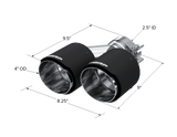 Universal Carbon Fiber Dual Tip 4" OD 2.5" Inlet - View 3 | Dirty Garage