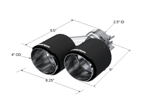 Universal Carbon Fiber Dual Tip 4" OD 2.5" Inlet - View 3 | Dirty Garage