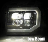2007-2013 GM HD Nova-Series LED Projector Jet Black Headlights Active Light Sequential Signal DRL - View 3 | Dirty Garage