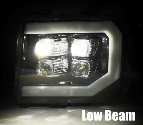 2007-2013 GM HD Nova-Series LED Projector Jet Black Headlights Active Light Sequential Signal DRL - View 3 | Dirty Garage