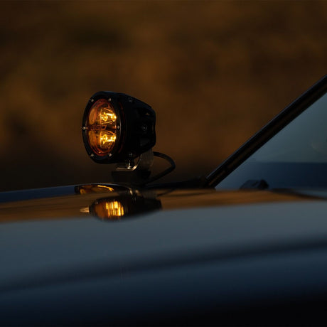 Universal 360 Series 4" Amber Pro Spot Round Lights Pair - View 4 | Dirty Garage