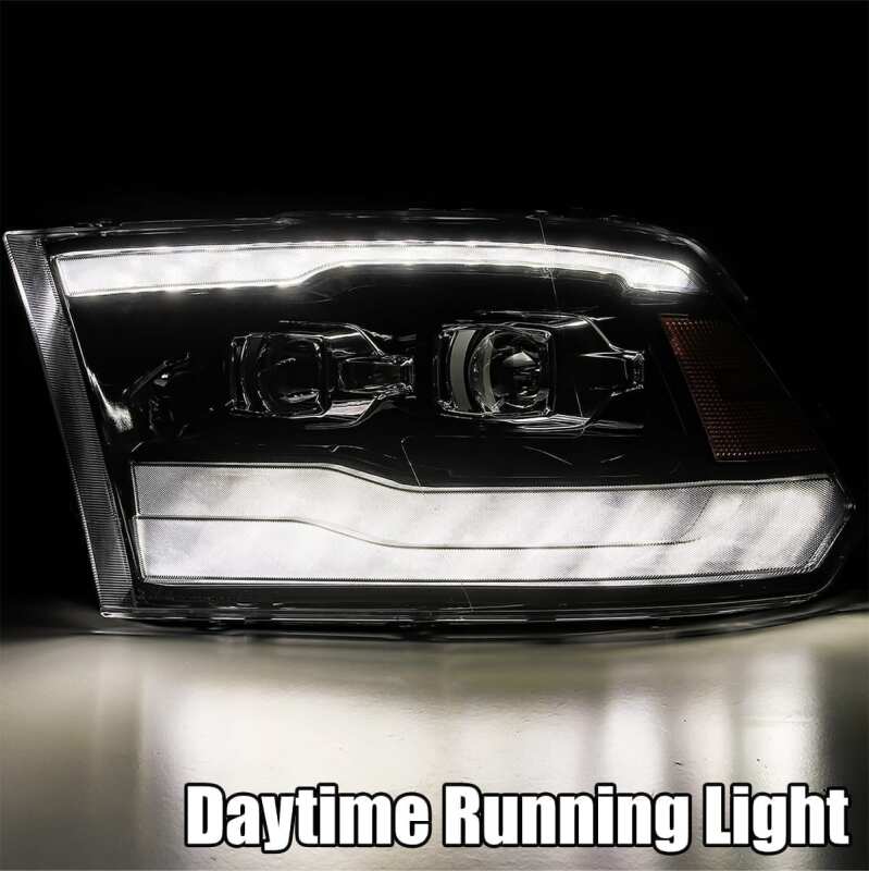 2009-2018 Charger Pro-Series Projector Jet Black Headlights Sequential Signal Smoked DRL - View 3 | Dirty Garage