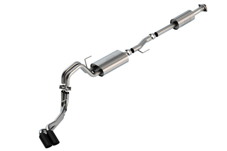 Borla F-150 2021 5.0L 4dr CC SB EC STB Lariat/KR/Pltnm/LTD 3/2.25 DSE Cat-Back Touring BLK CHR Tips | Dirty Garage