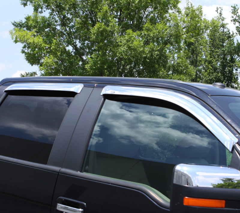 2011-2018 Grand Cherokee Ventvisor Front and Rear Window Deflectors Chrome 4-Piece - View 3 | Dirty Garage