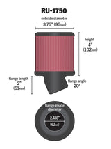 Universal Filter Universal Rubber Round Straight Filter 20 Deg Angled 2-7/16in Flange 3-3/4in OD 4in H - View 2 | Dirty Garage