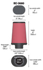 Universal Clamp-On Air Filter 2-7/16in Flange 4-1/2x3-3/4in Base 3x2in Top 6in Height | Dirty Garage