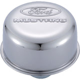 Universal Chrome Breather Cap w/Mustang Logo - View 3 | Dirty Garage