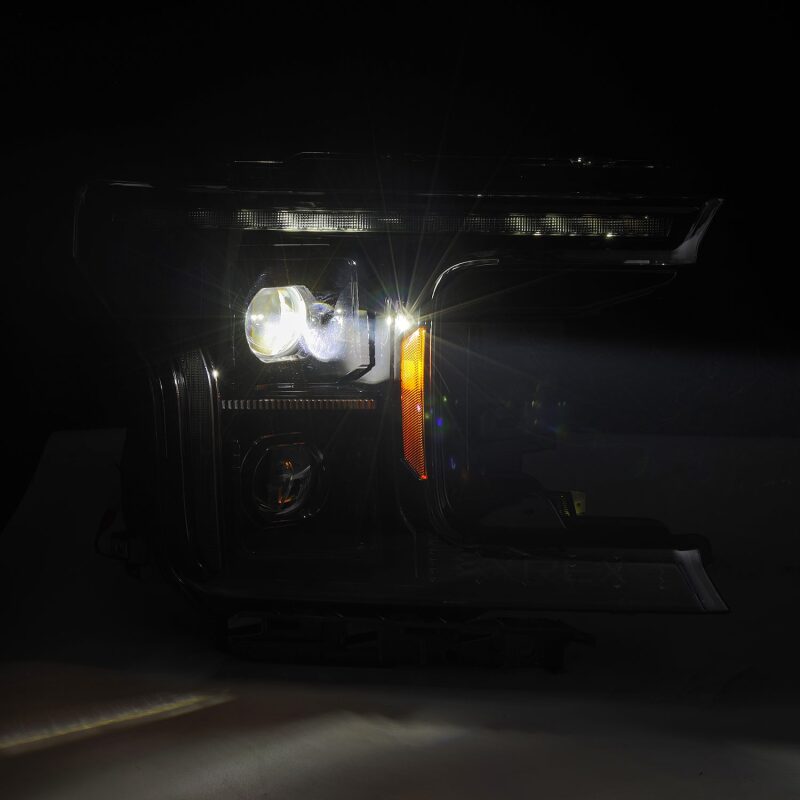 2018-2020 F-150 Luxx-Series LED Projector Alpha Black Headlight Active Light Sequence Signal DRL - View 3 | Dirty Garage