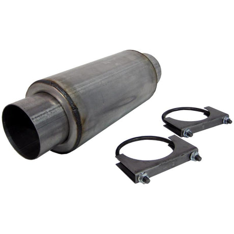 Universal Resonator 4" Inlet Outlet 12" Body 18 Overall Aluminized | Dirty Garage
