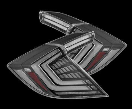 2016-2021 Civic Hatchback Type-R FK8 Nova-Series LED Tail Lights Black Pair | Dirty Garage