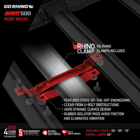 Go Rhino SRM 500 Roof Rack - 65in - View 5 | Dirty Garage
