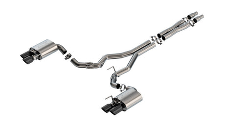 Borla 2024 Ford Mustang GT 5.0L V8 w/ Active Exhaust ATAK Cat-Back Exhaust System - Black Chrome | Dirty Garage