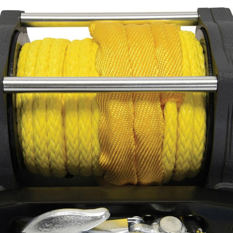 Universal Terra 4500SR 12V DC Winch w/ Textured Gray Synthetic Rope - View 3 | Dirty Garage