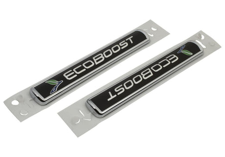 Universal Black/Silver EcoBoost Emblem 3-1/2in x 9/16in - Set of 2 - View 4 | Dirty Garage