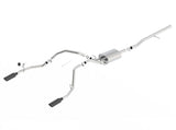 Borla 14 Silv/Sierra C/B Exhaust ATAK 1500 5.3L V8 AT/MT 2&4WD Ext Cab (78.7) WB - Black Chrome - View 2 | Dirty Garage