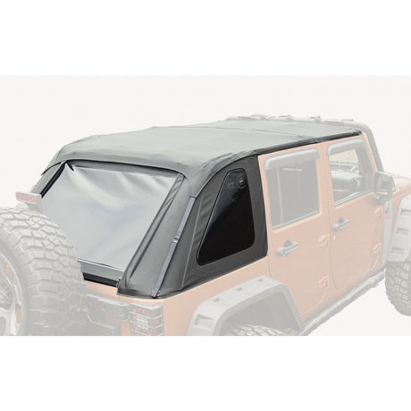 Rugged Ridge Bowless Soft Top Black Diamond 4-Door 07-18 Jeep Wrangler JK | Dirty Garage