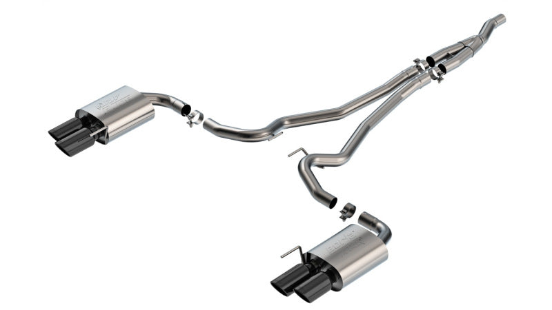 Borla 2024 Ford Mustang Ecoboost 2.3L ATAK Catback Exhaust Black Chrome w/ Quad Tip - Non-Active | Dirty Garage