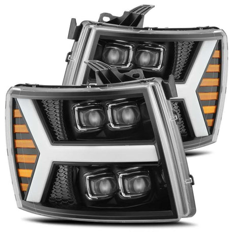 2007-2013 GM HD Nova-Series LED Projector Jet Black Headlight Sequential Turn Signal - View 2 | Dirty Garage