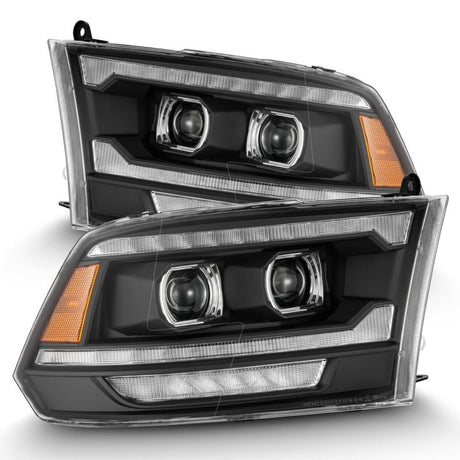 2009-2018 Ram HD Luxx-Series LED Projector Black Headlights Active Light Sequential Signal DRL - View 3 | Dirty Garage