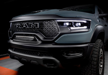 2019-2022 Ram Rebel TRX Front Bumper Flush LED Light Bar System White - View 7 | Dirty Garage