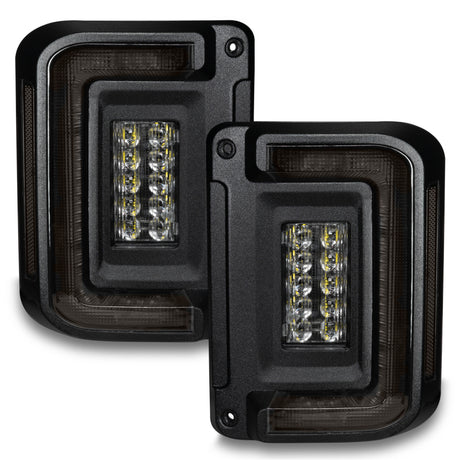 2007-2017 Wrangler JK Flush Mount LED Tail Lights Tinted - View 3 | Dirty Garage