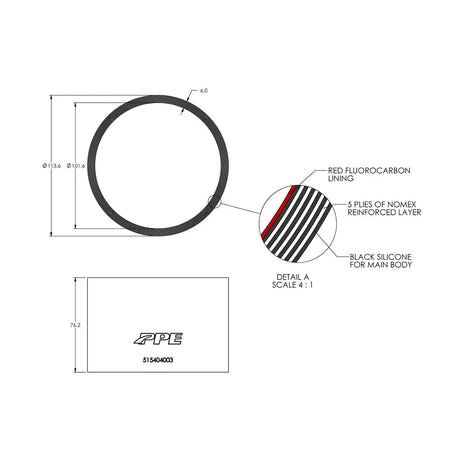 PPE Universal 4.0" X 3.0" L 6MM 5-Ply Coupler 515404003