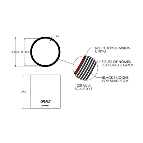 PPE Universal 4.0" X 5.0" L 6MM 5-Ply Silicone Coupler 515404005