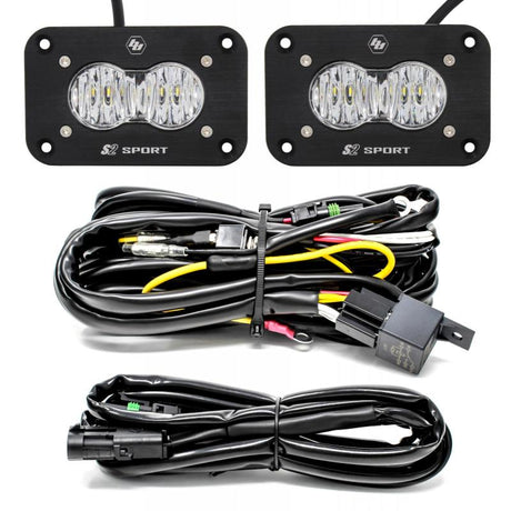 Universal S2 Sport Flush Mount Work Scene Pattern LED Work Light Clear - View 2 | Dirty Garage