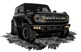 2021-2022 Bronco Triple LED Fog Light Kit Steel Bumper - View 2 | Dirty Garage