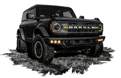 2021-2022 Bronco Triple LED Fog Light Kit Steel Bumper - View 2 | Dirty Garage