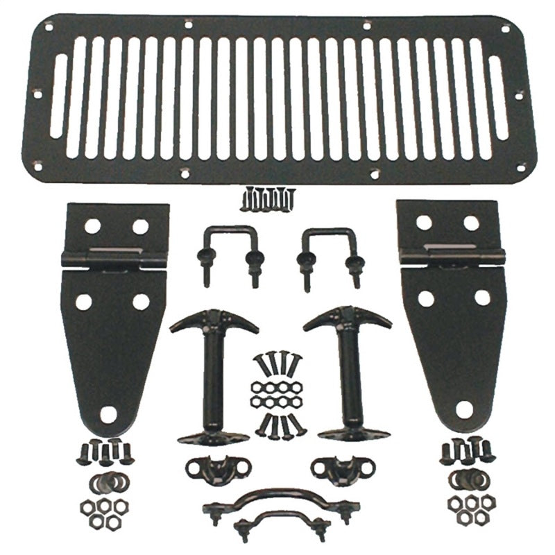 Rugged Ridge 78-95 Jeep CJ / Jeep Wrangler Black Hood Kit - View 2 | Dirty Garage