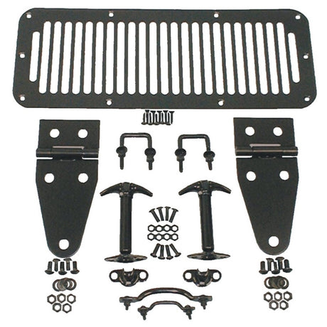 Rugged Ridge 78-95 Jeep CJ / Jeep Wrangler Black Hood Kit - View 2 | Dirty Garage