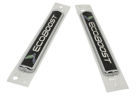 Universal Black/Silver EcoBoost Emblem 3-1/2in x 9/16in - Set of 2 - View 5 | Dirty Garage
