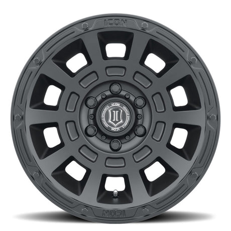 Universal Thrust 17x8.5 6x5.5 0mm Offset 4.75" BS Satin Black Wheel - View 2 | Dirty Garage