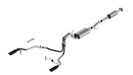 Borla F-150 2021 2.7L/3.5L 4dr CC SB EC STB Lar/KingR/Plnm/LTD 3/2.25 SRE CB Touring BLK CHR Tips - View 4 | Dirty Garage