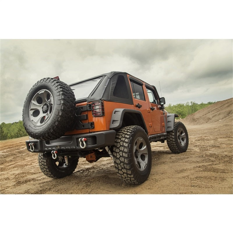 Rugged Ridge Bowless Soft Top Black Diamond 4-Door 07-18 Jeep Wrangler JK - View 3 | Dirty Garage