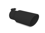 Universal 4" OD 3" Inlet 10" Length Angled Rolled End Black Tip - View 2 | Dirty Garage