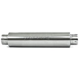 MBRP Universal Quiet Tone Muffler 4in Inlet/Outlet 24in Body 6in Dia 30in Overall T409 - View 2 | Dirty Garage