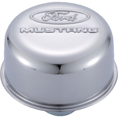 Universal Chrome Breather Cap w/Mustang Logo | Dirty Garage