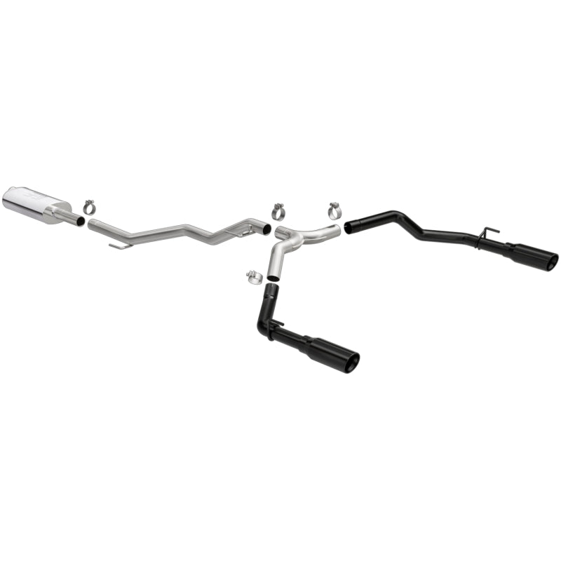 2020 Gladiator 3in Street Series Dual Split Exit Stainless Steel Cat Back Exhaust Black Tips | Dirty Garage