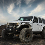 Baja Designs Squadron 2.0 Pro A-Pillar light kit installed on a Jeep Wrangler JL, alternate angle