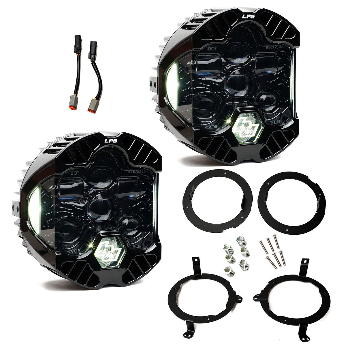 2018-2025 Wrangler JL Gladiator JT DOT LP6 LED Headlight Kit Clear White (448309)