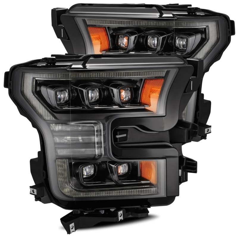 2015-2020 F-150 & Raptor Nova-Series LED Projector Headlights Plank Style Alpha Black Sequential Signal | Dirty Garage