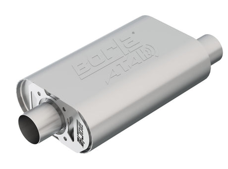 Borla CrateMuffler SBC Hot 350/383 2.5 inch Offset/Center 14in x 4.35in x 9in Oval Atak Muffler - View 2 | Dirty Garage