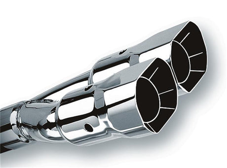 Borla Universal Polished Tip Dual Square Angle-Cut Intercooled (inlet 2 1/2in. Outlet 2 7/8 x 3 3/8i | Dirty Garage