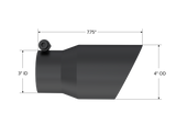 Universal 3" Round x 4" Inlet OD Dual Walled Angled Black Tip - View 4 | Dirty Garage