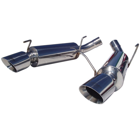 2005-2010 Mustang GT Shelby GT500 Dual Mufflers Axle Back Split Rear T304 - View 2 | Dirty Garage