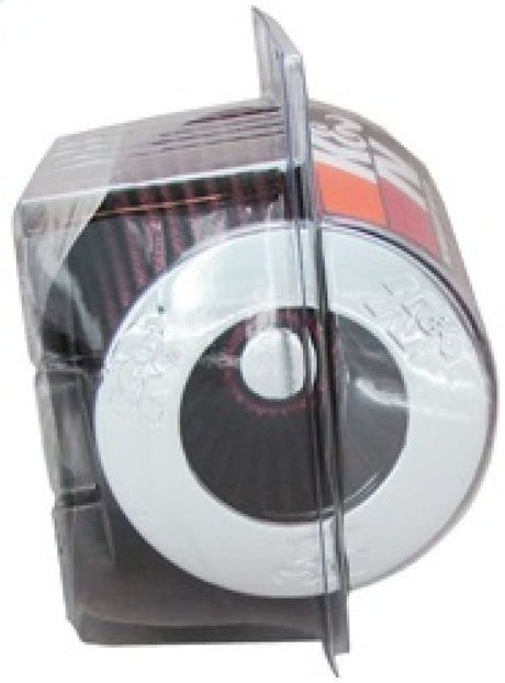 Universal Air Filter Chrome Round Tapered Red - 4in Flange ID x 1.125in Flange Length x 5.5in H - View 12 | Dirty Garage